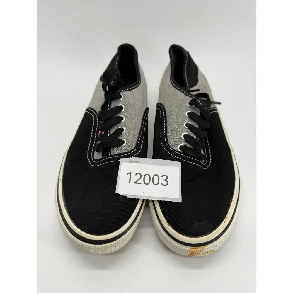 Levi’s Men’s Size 8 Black Gray Canvas Lace Up Low Top Sneakers 51672207A